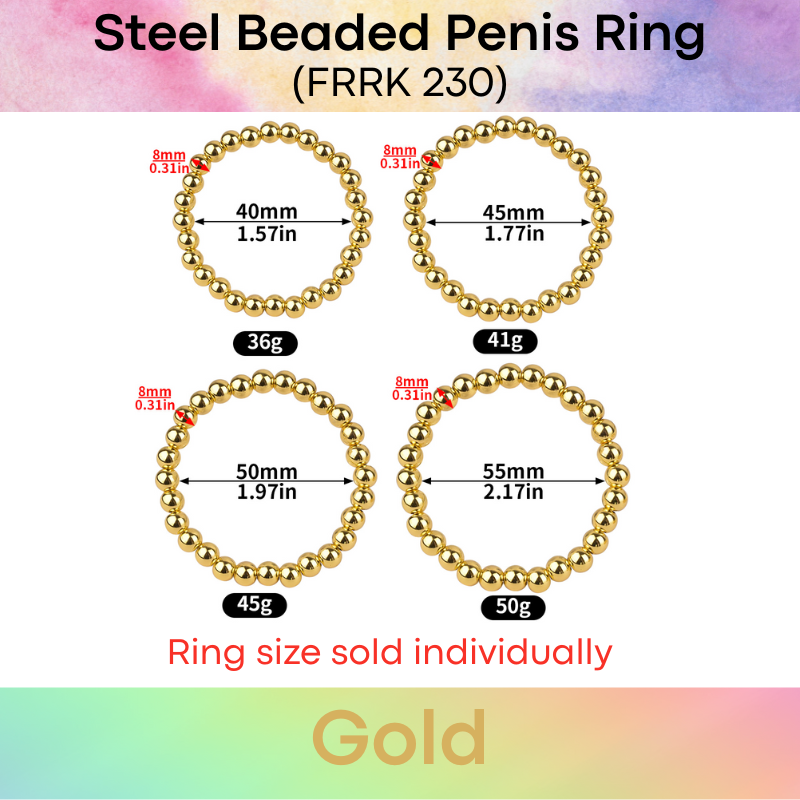 Adult Toy: Stainless Steel 304 Beaded Penis Ring (FRRK230)