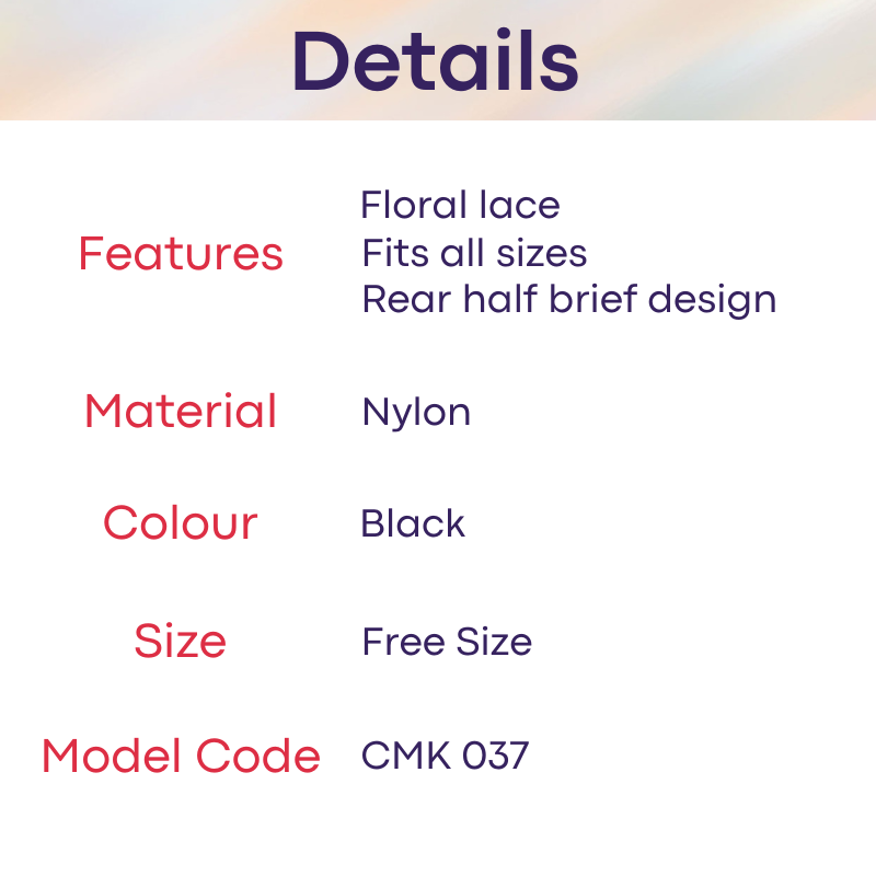 Men's Brief: Floral Lace Bikini Top and Bottom Brief Set (CMK037)