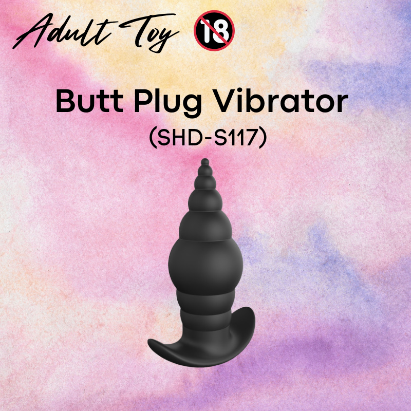 Adult Toy: Beaded Silicone Butt Plug Vibrator with Remote Control Unit (SHD-S117)
