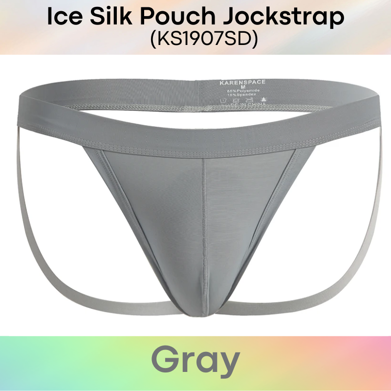 Men's Jockstrap: Polyester Ice Silk Pouch Jockstrap Underwear (KS1907SD)