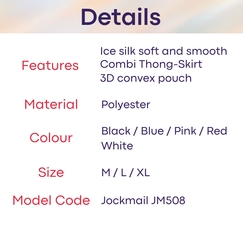 Men's Thong: Polyester Ice Silk Thong with Skirting Underwear (JM508)