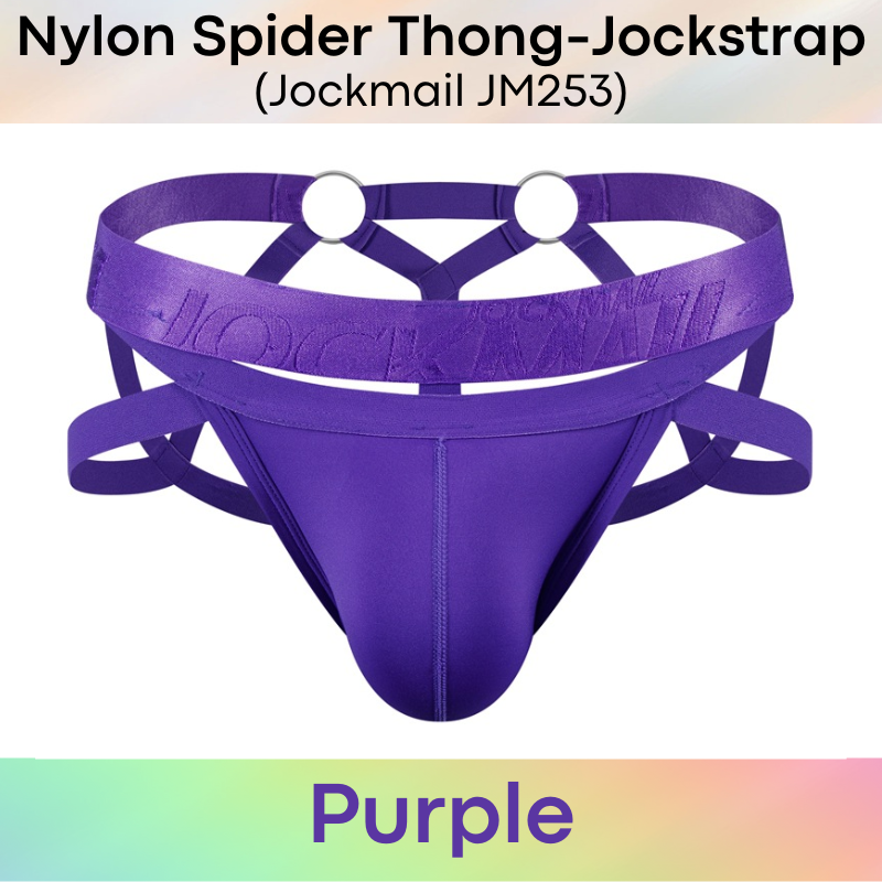Men's Jockstrap: Nylon Ice Silk Spider Jockstrap-Thong Combi Underwear (JM253)