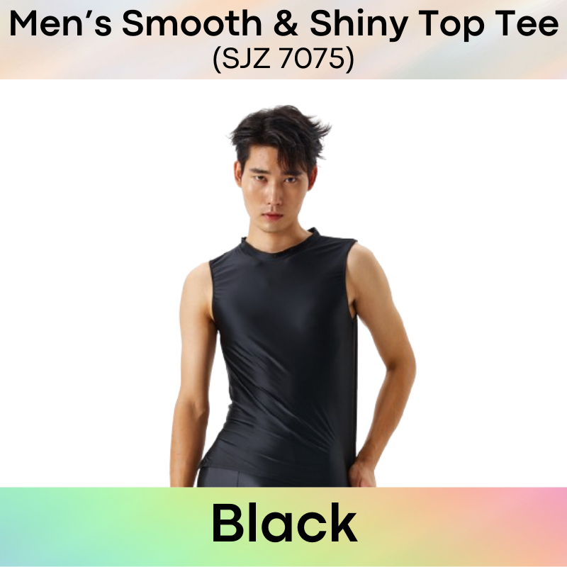 Men's Tee : Silky Smooth Tight Fit Sleeveless Round Neck Tee (SJZ 7075)