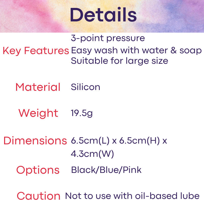 Men's Adult Toy: Silicon Penis Ring with 3-Point Pressure Contact Large (C598)
