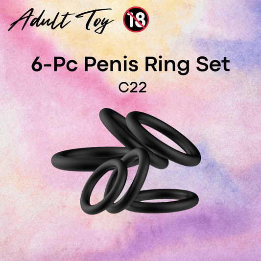 Adult Toy: Men's Silicone Penis Ring 6-Pc Set (C22)