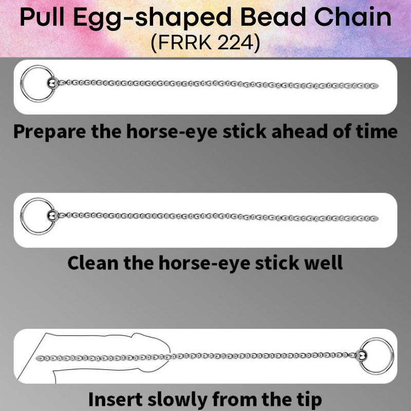 Adult Toy: Egg-shaped Bead Chain with Pull Ring (FRRK224)