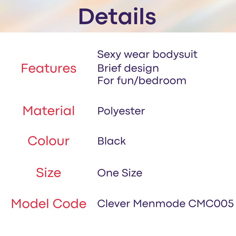 Men's Bodysuit: Polyester Brief Bodysuit Underwear with Removable Stud Button (CMC005)