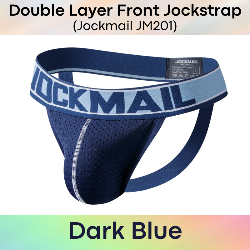 Men's Jockstrap: Double Layer Mesh Sports Jockstrap with Wide Waistband (JM201)