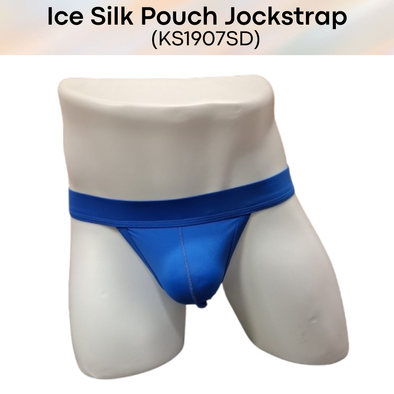 Men's Jockstrap: Polyester Ice Silk Pouch Jockstrap Underwear (KS1907SD)
