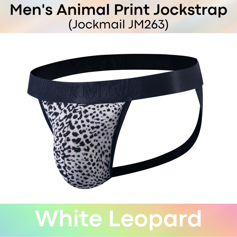 Men's Jockstrap : Animal Print Double Layer Front Pouch Viscose Jockstrap (Jockmail JM263)