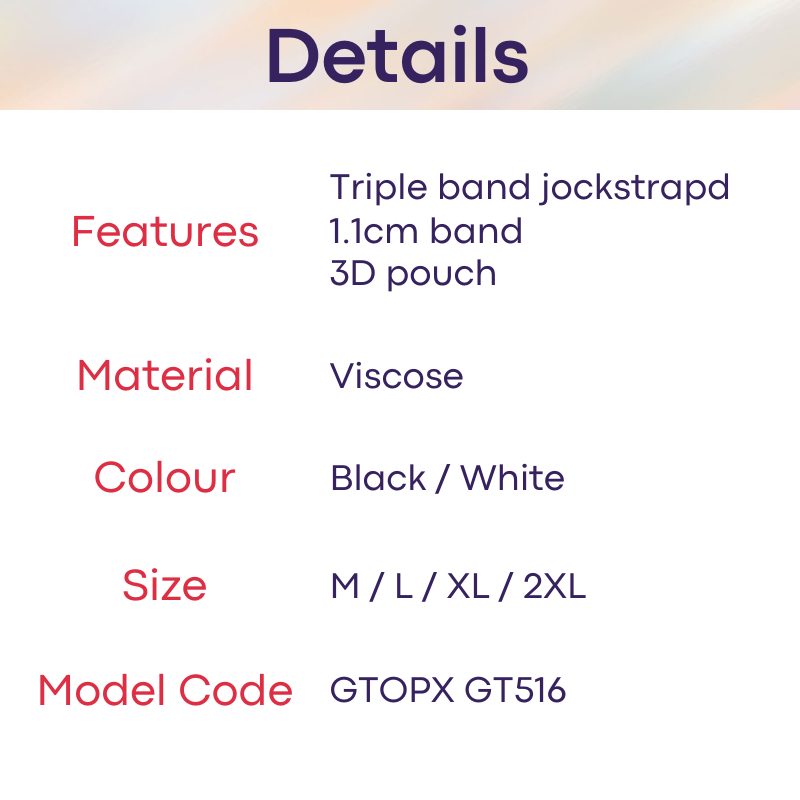 Men's Jockstrap: Viscose Jockstrap with Triple Strap Underwear (GT516)