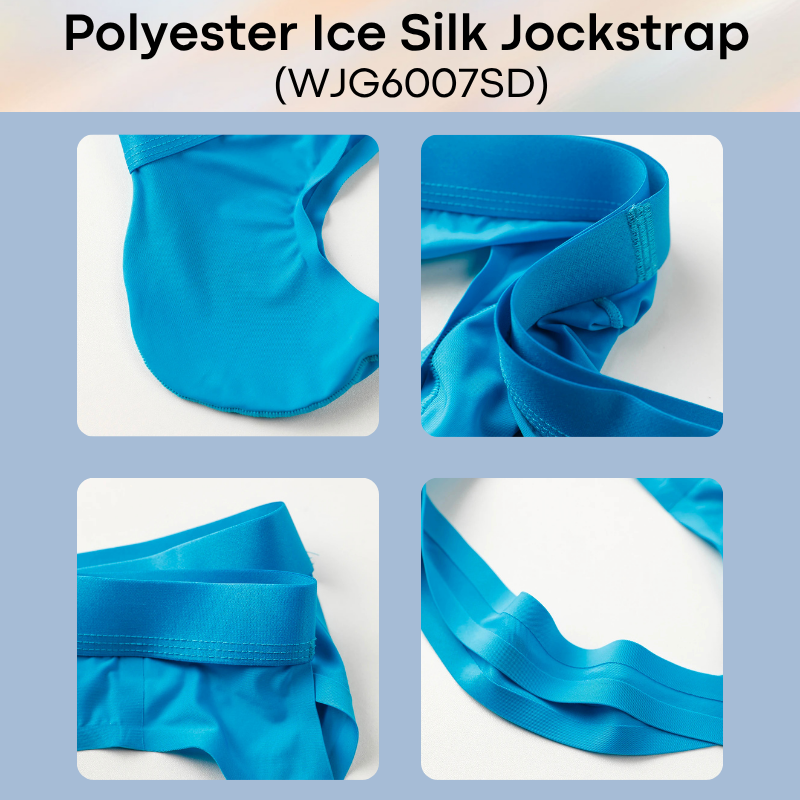 Men's Jockstrap: Polyester Ice Silk Thin Low Waist Jockstrap Underwear (WJG6007SD)
