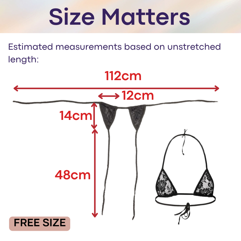 Men's Brief: Floral Lace Bikini Top and Bottom Brief Set (CMK037)