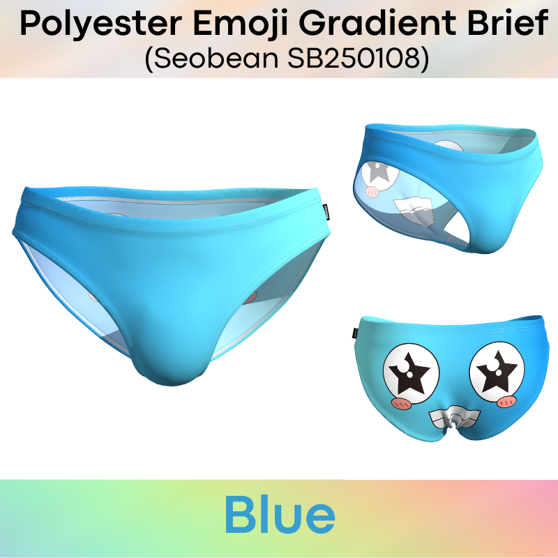 Men's Brief: Emoji Gradient Cartoon Brief Underwear (SB250108)