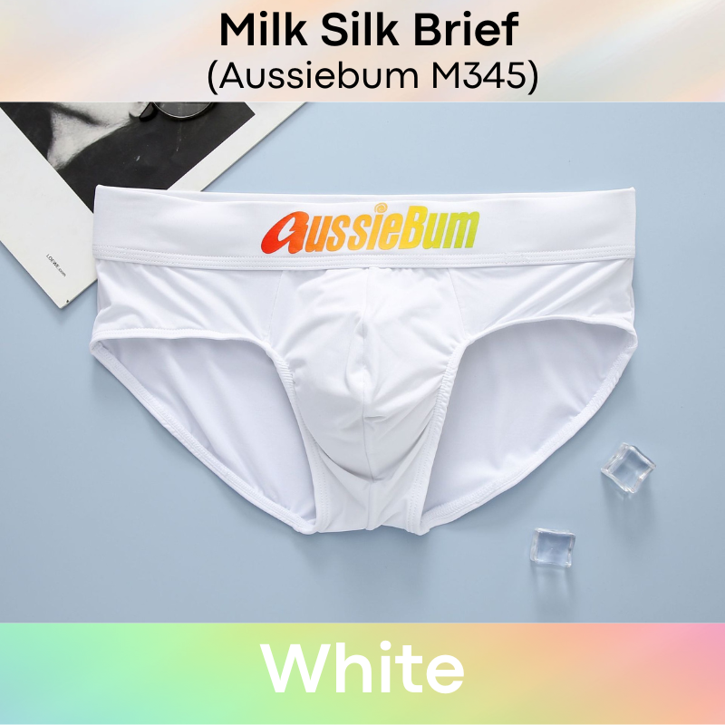 Men's Brief : Milk Silk Brief with Double Layer Front Pouch (Aussiebum M345)