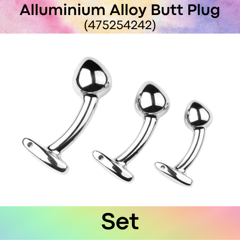 Adult Toy: Aluminium Alloy Mushroom Head with Curve Neck Butt Plug (475254242)