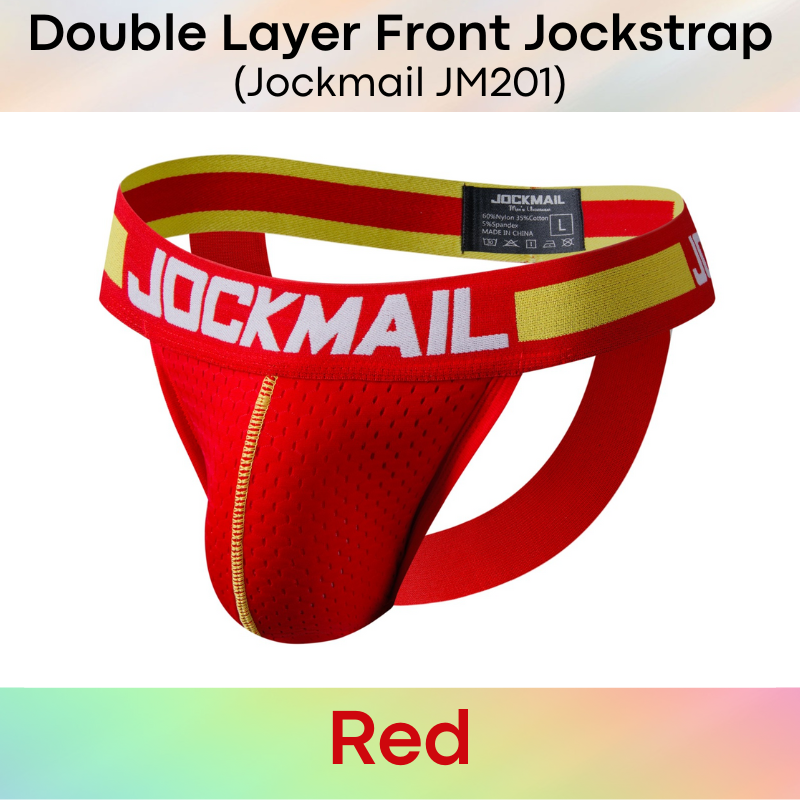 Men's Jockstrap: Double Layer Mesh Sports Jockstrap with Wide Waistband (JM201)