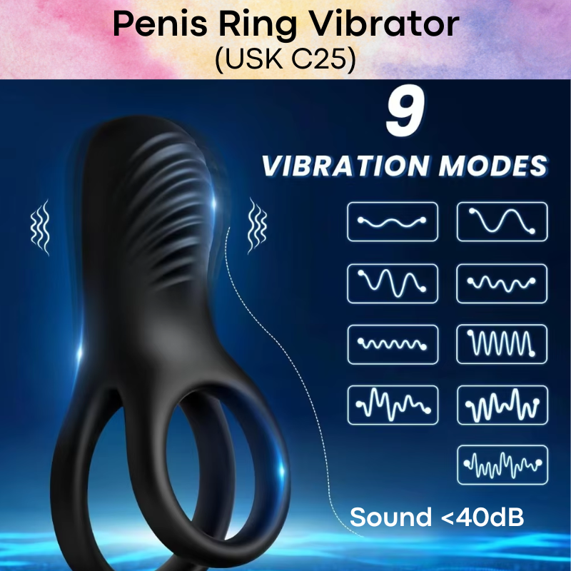 Adult Toy: Men's Silicone Vibrating Penis Ring (USKC25)
