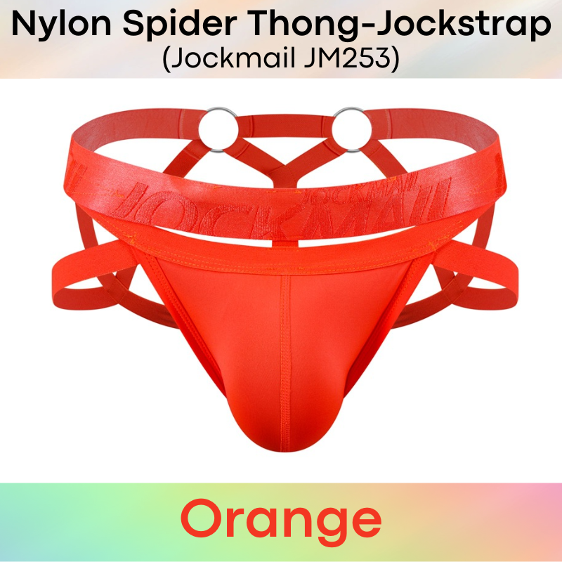Men's Jockstrap: Nylon Ice Silk Spider Jockstrap-Thong Combi Underwear (JM253)