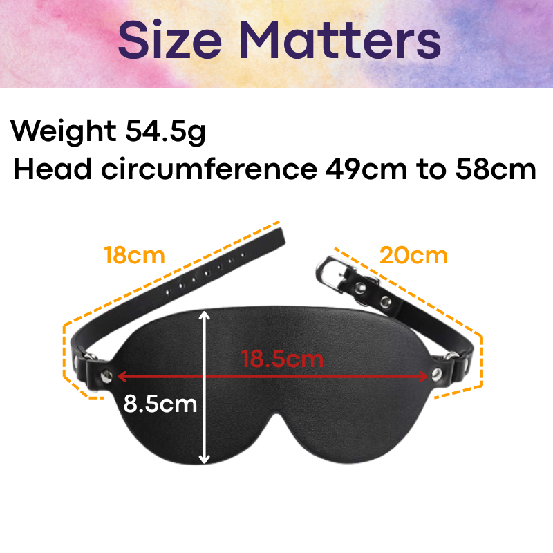 Men's Adult Toy: Roleplay PU Faux Leather Eye Mask with Belt Loop (CMF231)