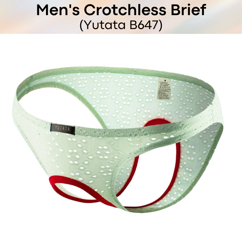 Men's Brief : Crotchless Front/Back Underwear (Yutata B647)