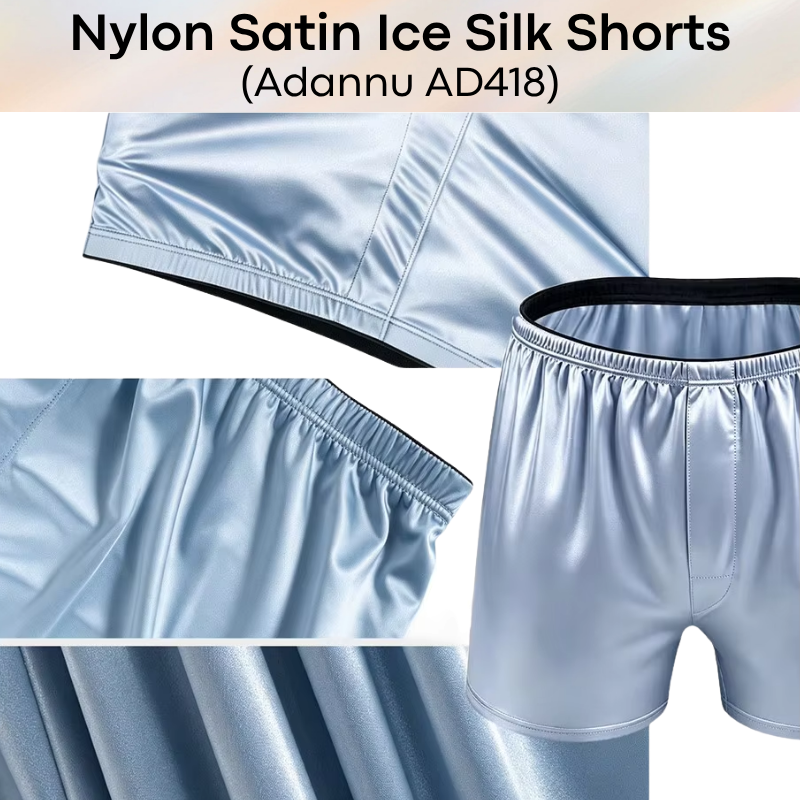 Men's Shorts: Nylon Satin Ice Silk Home Shorts (AD418)