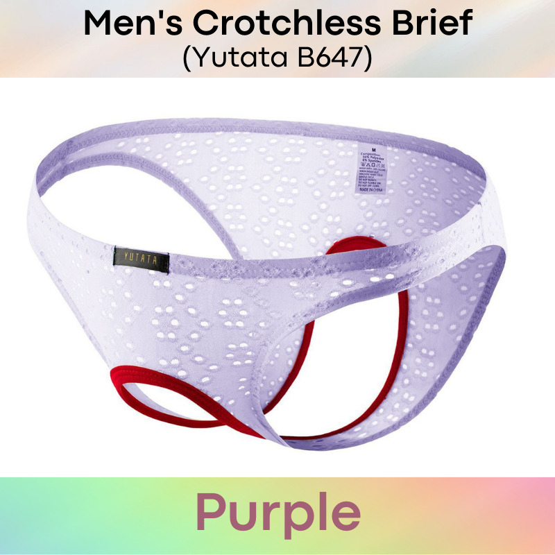 Men's Brief : Crotchless Front/Back Underwear (Yutata B647)