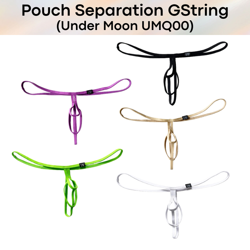 Men's GString: Nylon Pouch Separator GString Underwear (UMQ00)
