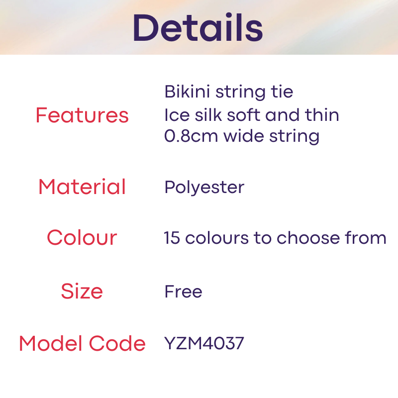 Men's Brief: Polyester Ice Silk Bikini Brief with Side String Tie (YZM4037)