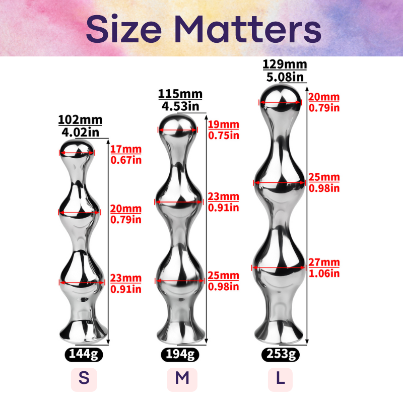 Adult Toy: Stainless Steel 304 Anal Dildo with Grip and Removable Body (FRRK275)