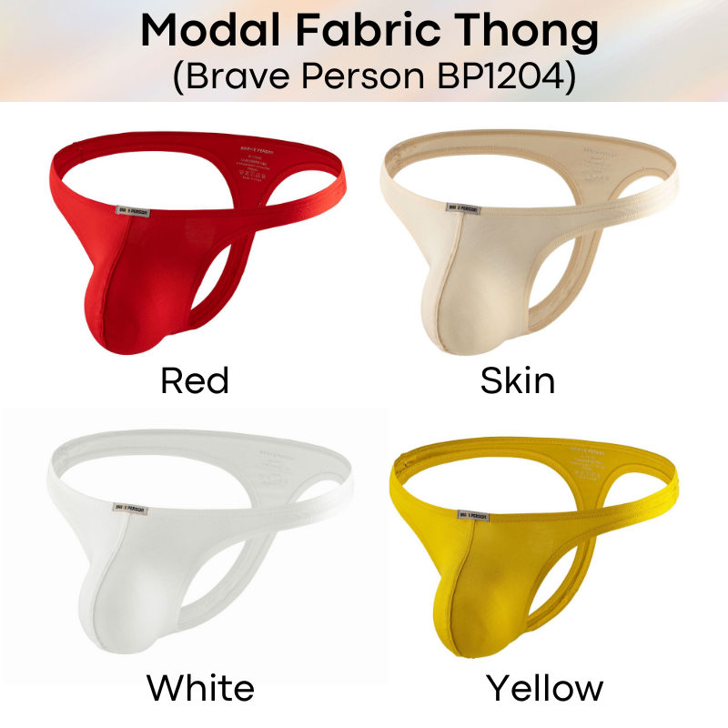 Men's Thong: Modal Fabric Low Waist Thong Underwear (BP1204)