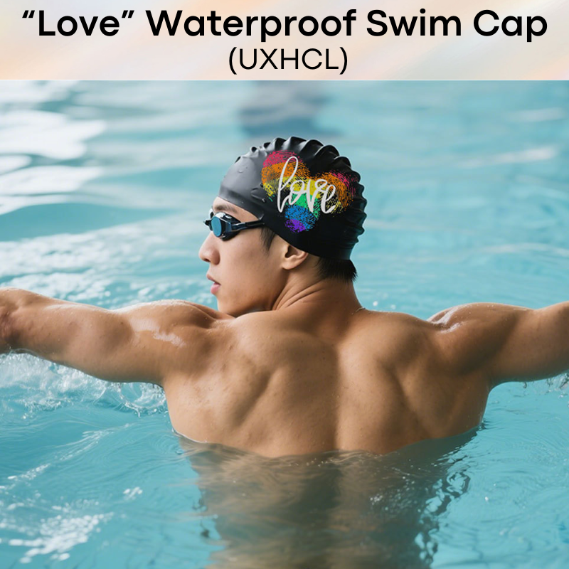 Lifestyle: Silicone Men's "Love Theme" Swimming Cap (UXHCL)
