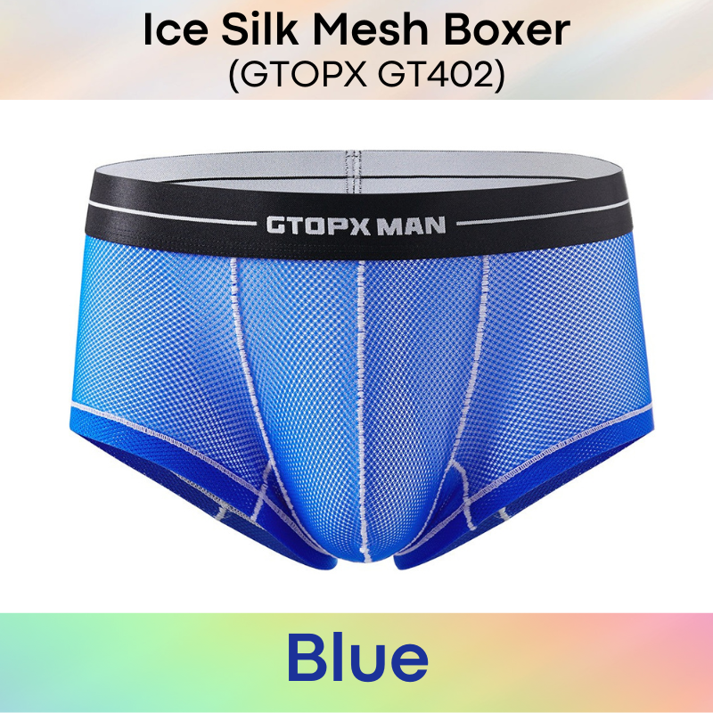 Men's Boxer : Nylon Ice Silk Mesh Boxer with Contour Lines (GTOPX GT402)