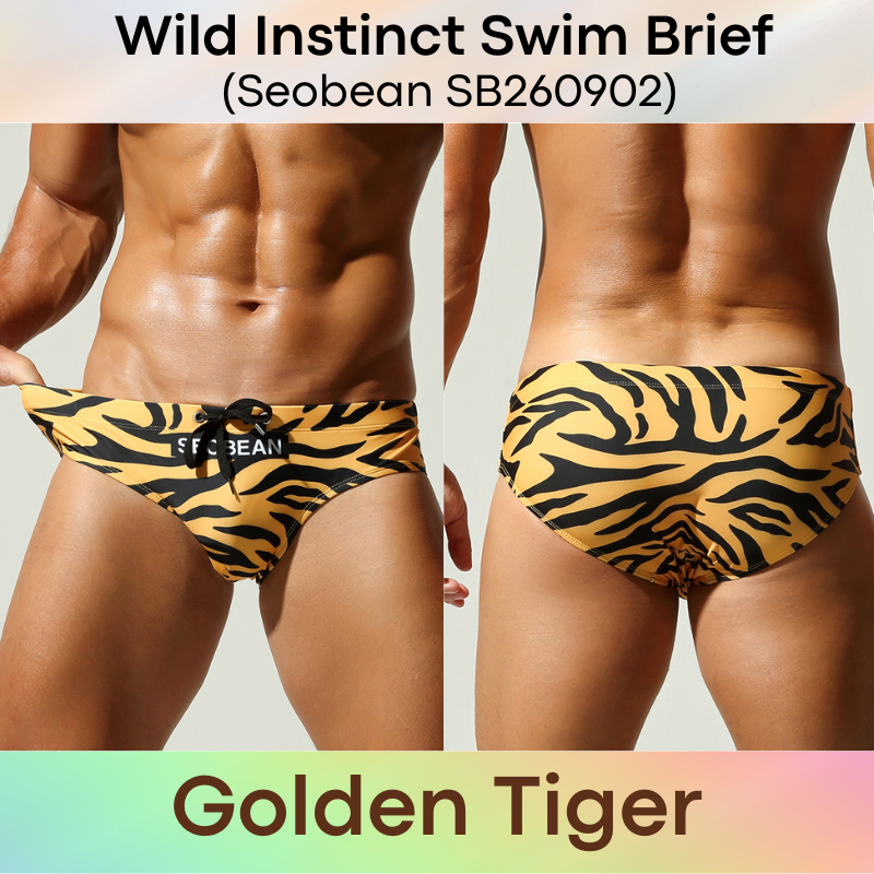 Lifestyle: Men's Animal Wild Instinct Printed Swimming Brief Trunks (SB260902)