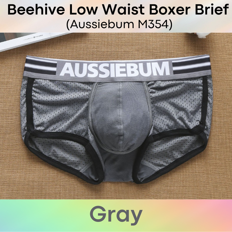 Men's Boxer: Nylon Boxer Brief Underwear with Double Layer Cotton Pouch (M354)