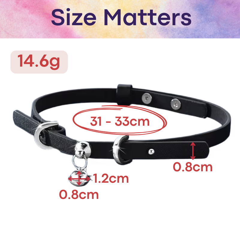 Unisex Choker: PU Choker with Bell (A37)