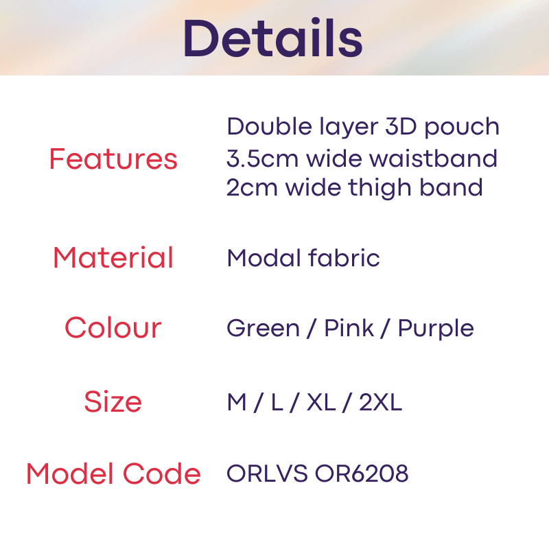 Men's Jockstrap: Modal Fabric Double Layer 3D Pouch Jockstrap Underwear (OR6208)