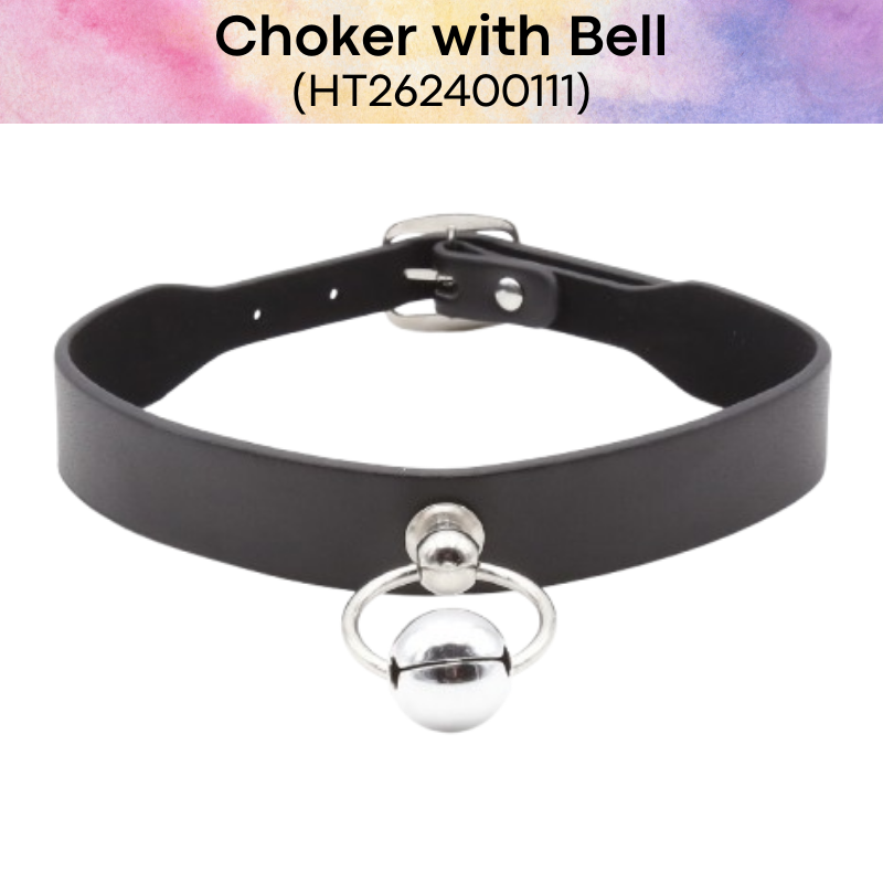 Men's Lifestyle: PU Choker with Silver Bell and Adjustable Belt Hook (HT262400111)