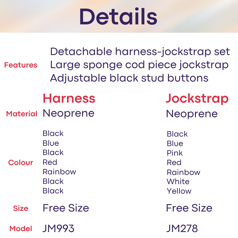 Men's Jockstrap: Neoprene Harness and Jockstrap Set (JM993JM278)