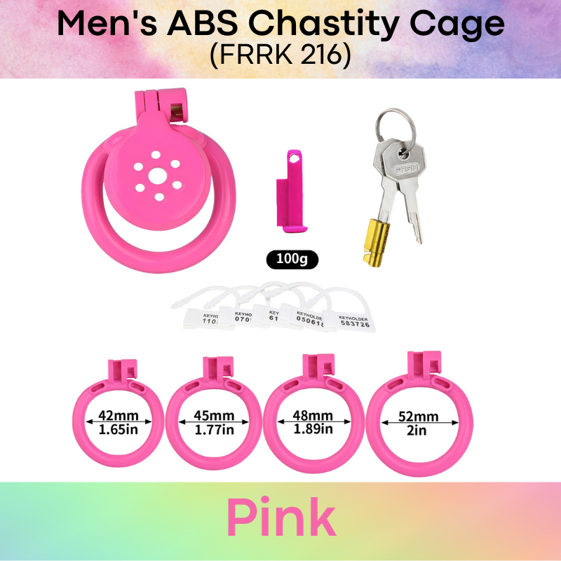 Adult Toy : Men's ABS Plastic Flat Chastity Cage (FRRK216)