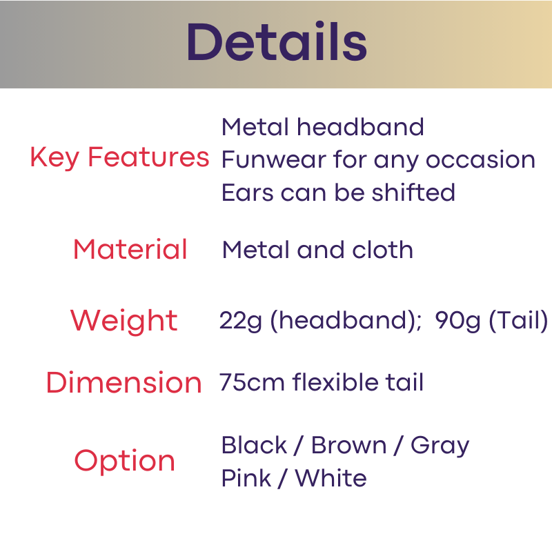 Men's Lifestyle: Cat Headband with Flexible Tail Roleplay/Cosplay Set (AOFC)