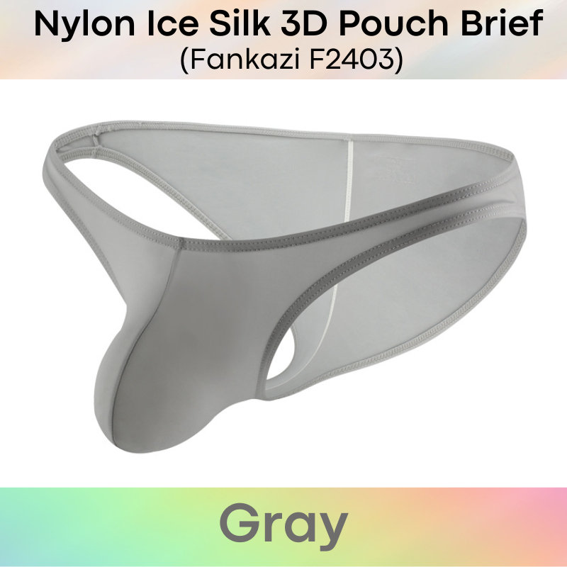 Men's Brief: Nylon Ice Silk Brief with 3D Pouch and Rear Mid Insewn (F2403)