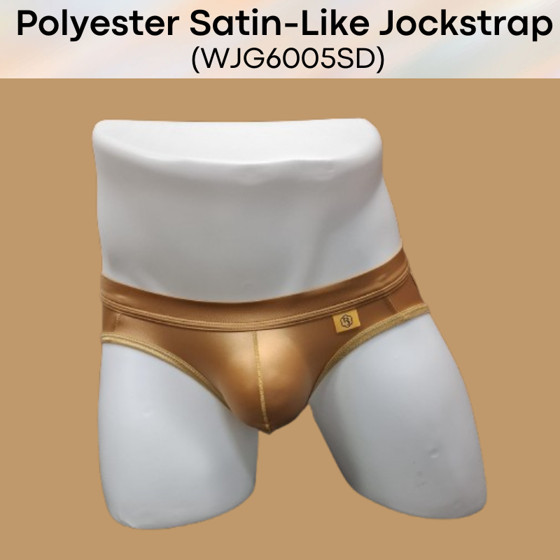 Men's Jockstrap: Polyester Satin-Like Low Waist Jockstrap Underwear (WJG6005SD)