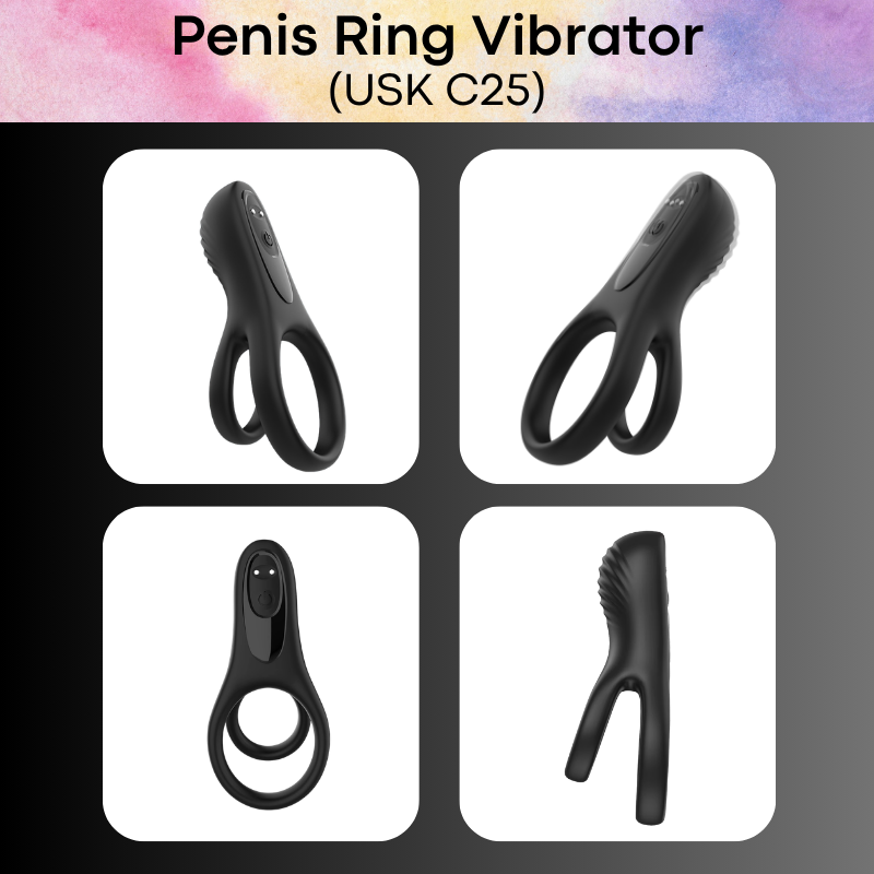 Adult Toy: Men's Silicone Vibrating Penis Ring (USKC25)