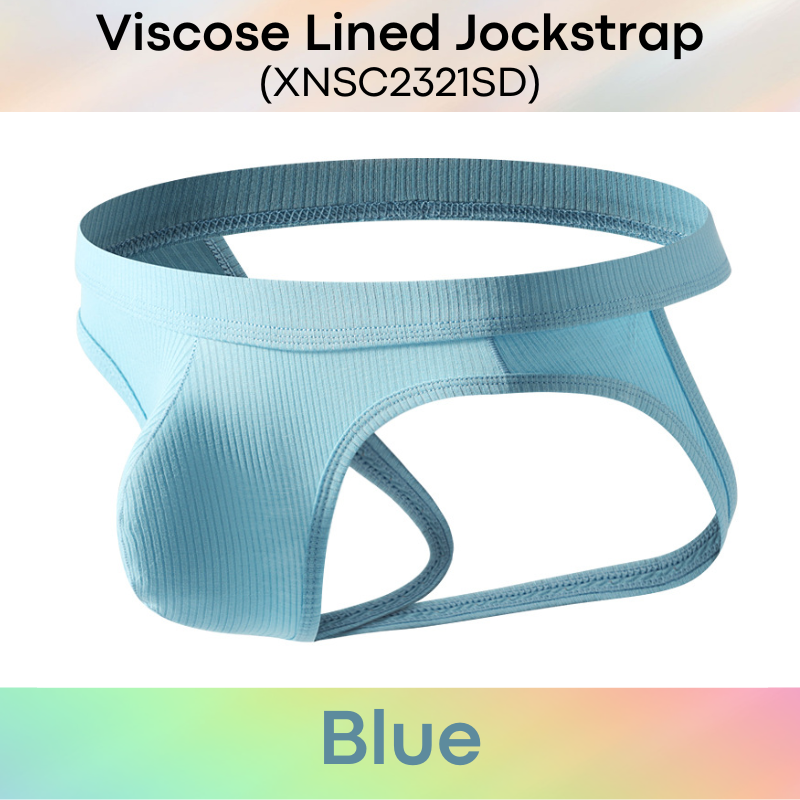 Men's Jockstrap: Viscose Line Pattern Jockstrap (XNSC2321SD)