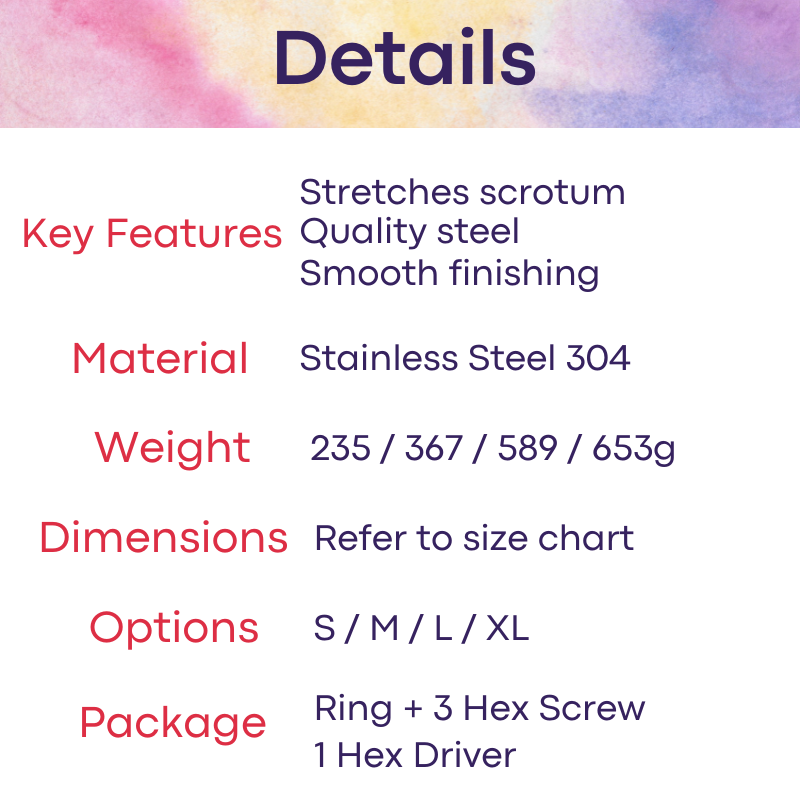 Adult Toy: Men's Stainless Steel 304 Scrotum Weight (FRRK296)