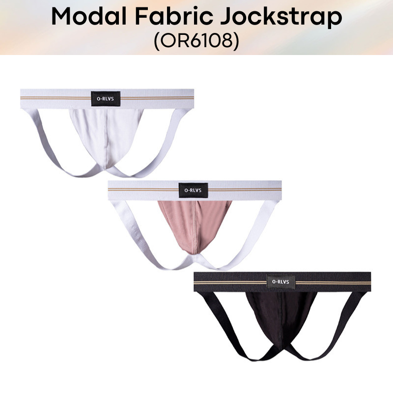 Men's Jockstrap: Modal Fabric Double Layer Pouch Jockstrap Underwear (OR6108)
