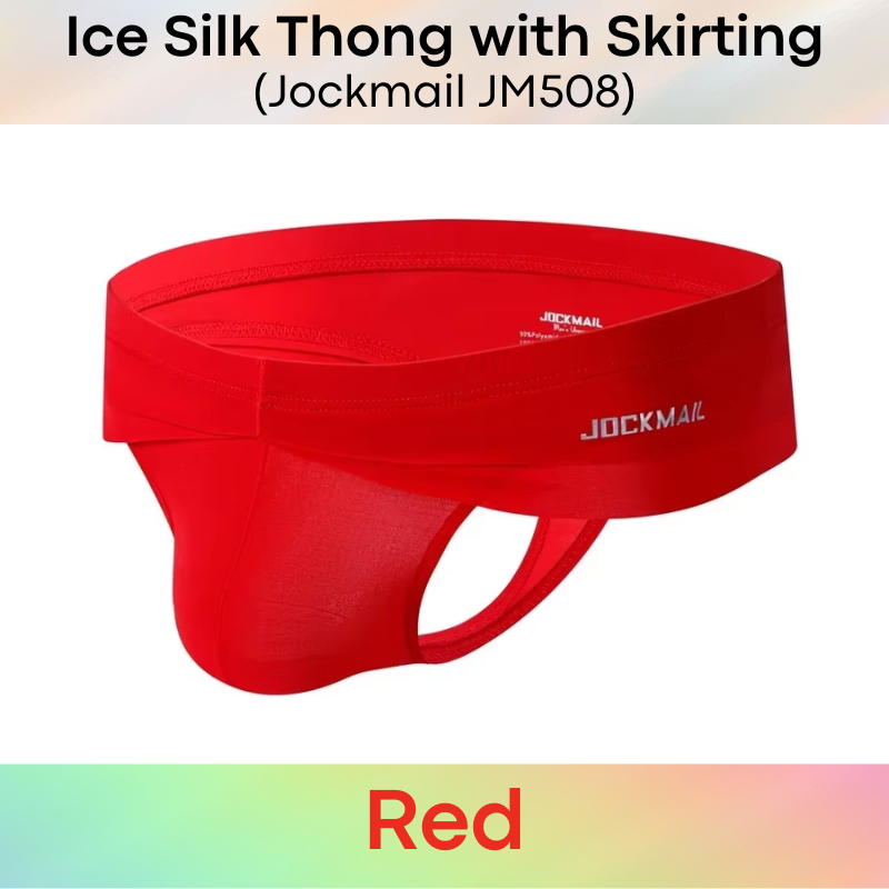 Men's Thong: Polyester Ice Silk Thong with Skirting Underwear (JM508)