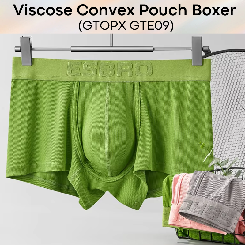 Men's Boxer:  Modal Fabric Thread Separation U Convex Pouch Boxer Brief Underwear (GTE09)