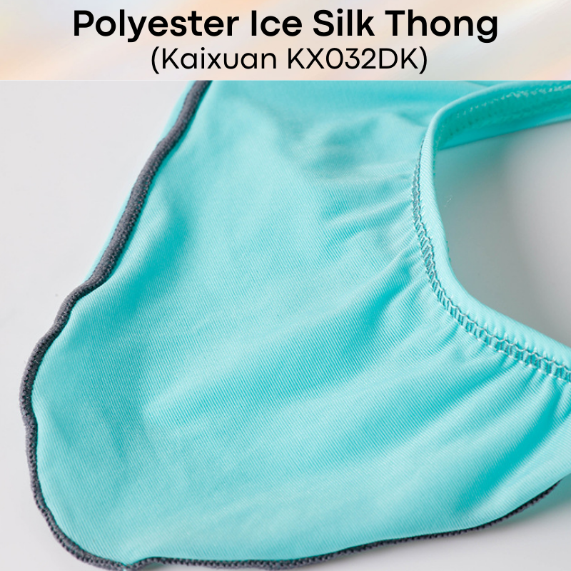 Men's Thong: Polyester Ice Silk Soft and Thin Thong Underwear (KX032DK)